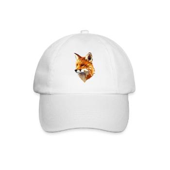 Polygon-Fuchs in warmen Tönen – Tierkunst - Baseballkappe - Weiß/Weiß - Vorne