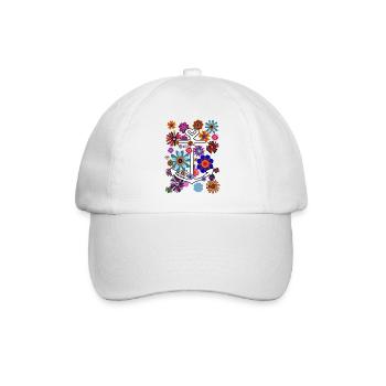 Tropical Look Anker Blumen und Blüten - Baseballkappe - Weiß/Weiß - Vorne