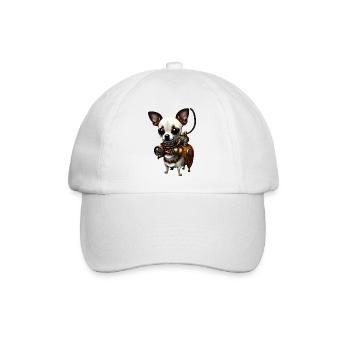 Steampunk Chihuahua - Baseballkappe - Weiß/Weiß - Vorne