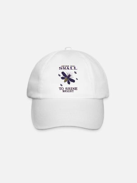 nie zu klein, um hell zu leuchten Glühwürmchen - Baseballkappe - Weiß/Weiß