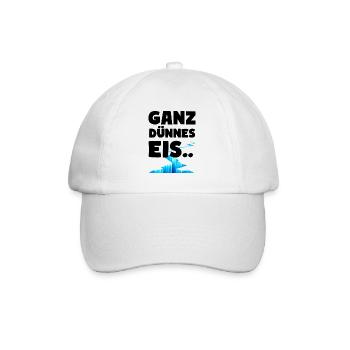 Ganz dünnes Eis Lustige Sprüche Dünnes Eis - Baseballkappe - Weiß/Weiß - Vorne