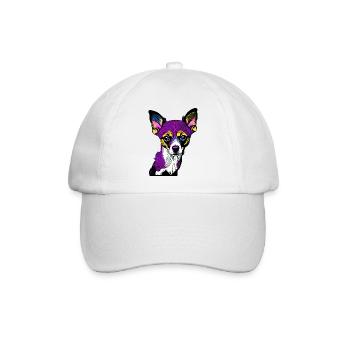 Glücklicher Hund. Glückliche Hunde. Chihuahua! - Baseballkappe - Weiß/Weiß - Vorne
