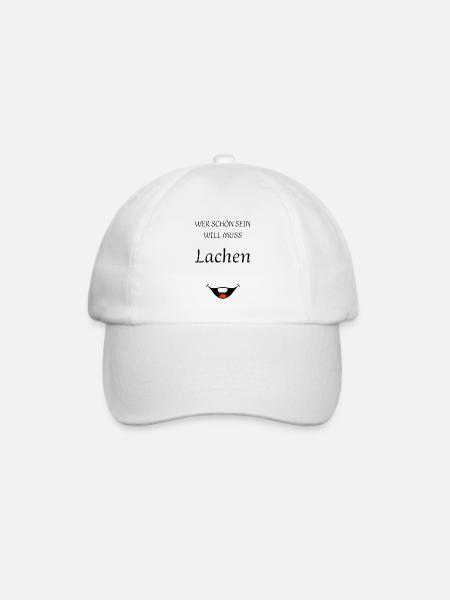 Wer schön sein will muss Lachen - Baseballkappe - Weiß/Weiß