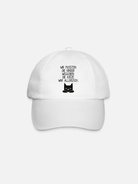 Kinder Allergie - Katze - Baseballkappe - Weiß/Weiß