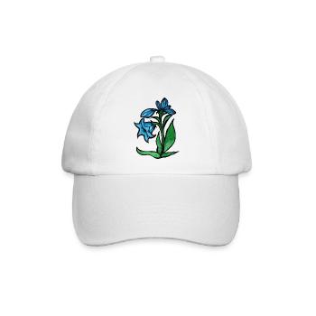 Blaue Blume - Baseballkappe - Weiß/Weiß - Vorne