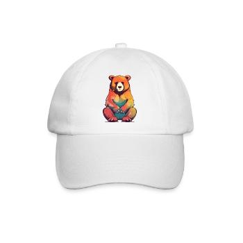 Bado der mürrische Bär - Baseballkappe - Weiß/Weiß - Vorne