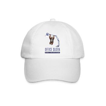 Büro Faultier / Office Sloth (englisch) - Baseballkappe - Weiß/Weiß - Vorne