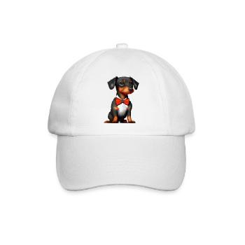 Hund Dachshund Hunde mit Anzug Dackelwelpe - Baseballkappe - Weiß/Weiß - Vorne