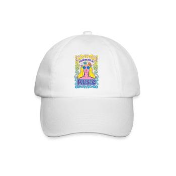 Hippie-Musik-Grafik - Baseballkappe - Weiß/Weiß - Vorne