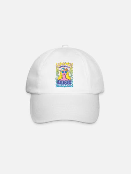 Hippie-Musik-Grafik - Baseballkappe - Weiß/Weiß