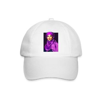 Hijab Bae tshirt pullover cap tasse etc kunstdruck - Baseballkappe - Weiß/Weiß - Vorne