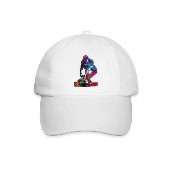 Curling-Sportkunst-#curling - Baseballkappe - Weiß/Weiß - Vorne