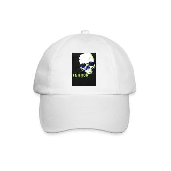 Skull mit Terror Schriftzug für Fans - Baseballkappe - Weiß/Weiß - Vorne