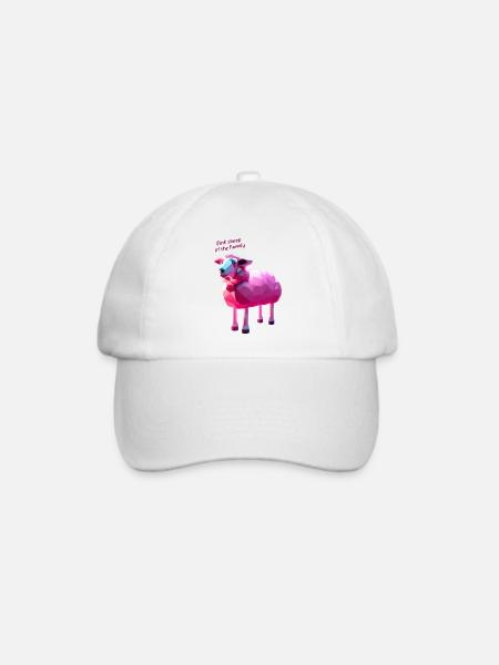 Pink Sheep of the Family T-Shirt - Dein Statement - Baseballkappe - Weiß/Weiß