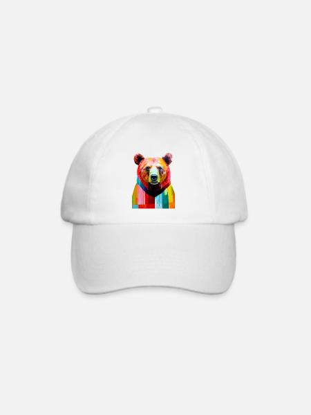 Bärentierkunst #bear - Baseballkappe - Weiß/Weiß