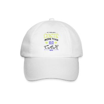 funny bday birthday sayings cool technician - Baseballkappe - Weiß/Weiß - Vorne