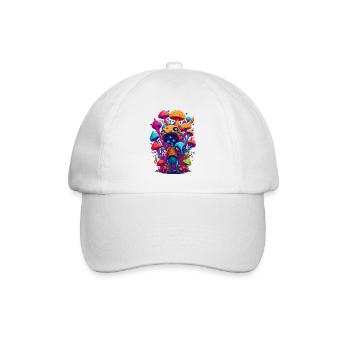 Trippy Alien 02 - Baseballkappe - Weiß/Weiß - Vorne