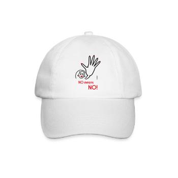 No Means No! (Angry / 2C) - Baseballkappe - Weiß/Weiß - Vorne