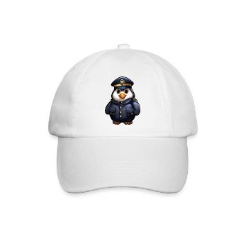 Pinguin Polizistin - Baseballkappe - Weiß/Weiß - Vorne