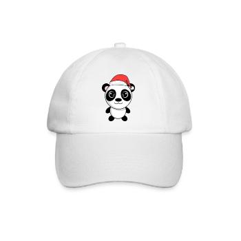 Panda Kuscheltier Weihnachten - Baseballkappe - Weiß/Weiß - Vorne