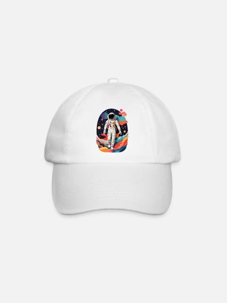 Bunte Astronauten Bild - Baseballkappe - Weiß/Weiß