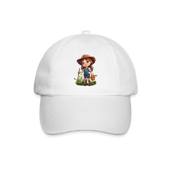 Farmerin / Bäuerin / Bauernhof / Ernte / Frau - Baseballkappe - Weiß/Weiß - Vorne
