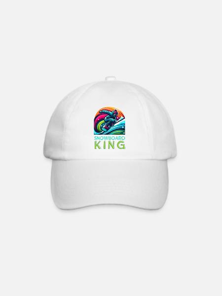 Lebendiges Snowboarden KIng Warrior Illustration - Baseballkappe - Weiß/Weiß