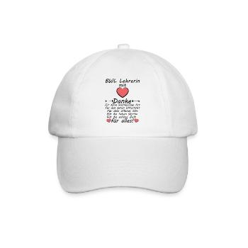 Beste BWL Lehrerin Danke sagen Abschiedsgeschenk - Baseballkappe - Weiß/Weiß - Vorne