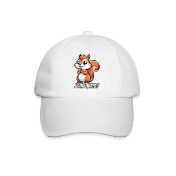 Ich mag Nüsse! - Baseballkappe - Weiß/Weiß - Vorne