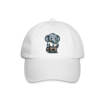 Cute Elephant Teacher - Baseballkappe - Weiß/Weiß - Vorne