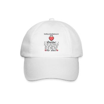 Volksschullehrerin Volksschule Lehrerin Abschied - Baseballkappe - Weiß/Weiß - Vorne