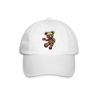 Teddybär / Kuscheltier / Stofftier / Geschenkidee - Baseballkappe - Weiß/Weiß - Vorne
