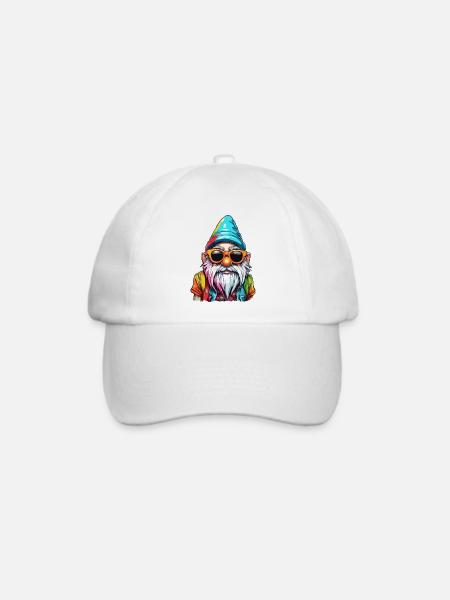 Gartenzwerg / Märchenland / Kobold / Gnom / Logo - Baseballkappe - Weiß/Weiß