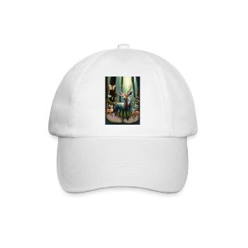 Rehkitze mit Schmetterlinge - Baseballkappe - Weiß/Weiß - Vorne