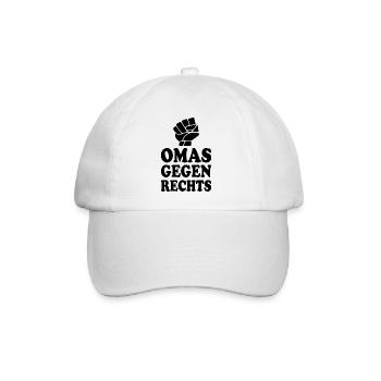 Omas gegen rechts - Baseballkappe - Weiß/Weiß - Vorne