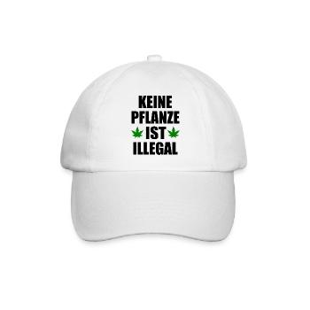 keine pflanze ist illegal - Baseballkappe - Weiß/Weiß - Vorne
