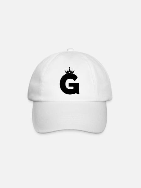 buchstabe G Krone - Baseballkappe - Weiß/Weiß