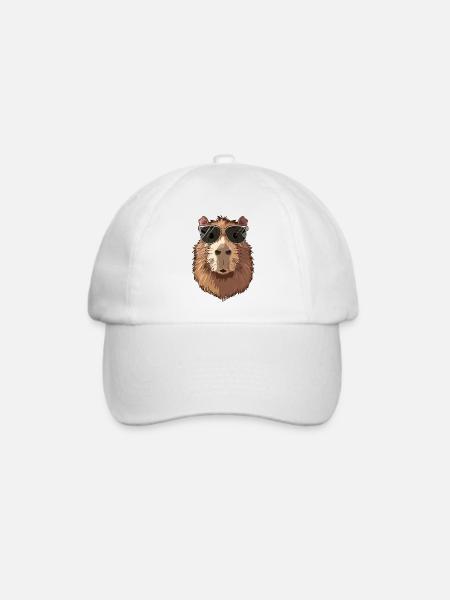 Capybara Sonnenbrille - Baseballkappe - Weiß/Weiß