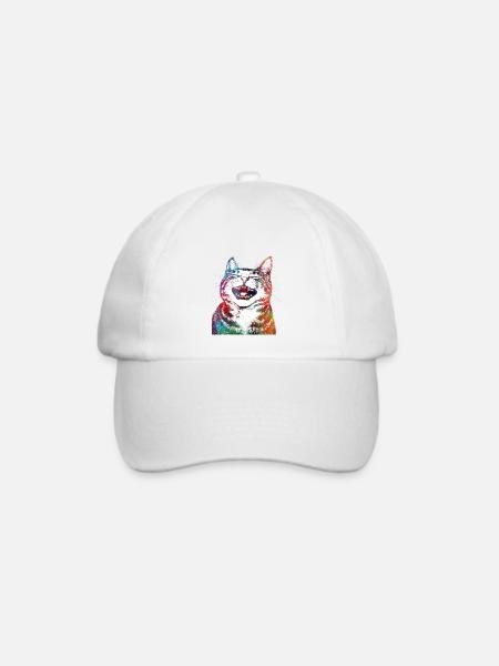 Lustige Katze 1 - Baseballkappe - Weiß/Weiß