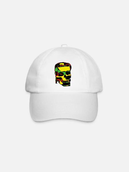 Schädel - Baseballkappe - Weiß/Weiß