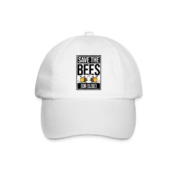 Rettet die Bienen oder sonst Messer Lustig Niedliche Biene Imker - Baseballkappe - Weiß/Weiß - Vorne