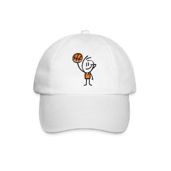Basketball Strichmännchen - Baseballkappe - Weiß/Weiß - Vorne