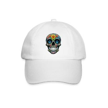 menschlicher Schädel aus niedlichem Avatar - Baseballkappe - Weiß/Weiß - Vorne