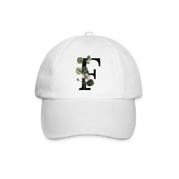 Buchstabe F Grün Botanisch - Baseballkappe - Weiß/Weiß - Vorne