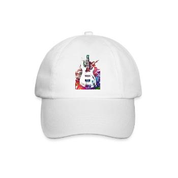 Musik Bassgitarre - Baseballkappe - Weiß/Weiß - Vorne