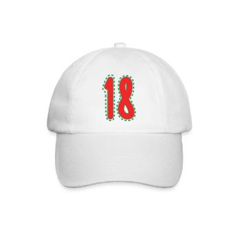 18. 18 JAHRE ALT. 18. JAHRESTAG. 18. GEBURTSTAG. - Baseballkappe - Weiß/Weiß - Vorne