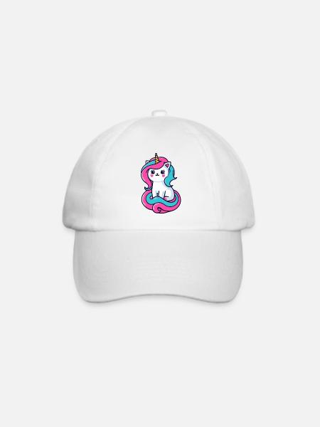 Einhorn Katze - Baseballkappe - Weiß/Weiß