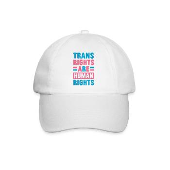 LGBTQ Pride Month - Trans-Rechte sind Menschenrechte - Baseballkappe - Weiß/Weiß - Vorne