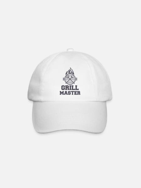 grill master bbq - Baseballkappe - Weiß/Weiß