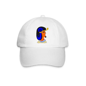 Ägyptisches männliches Porträt - Baseballkappe - Weiß/Weiß - Vorne